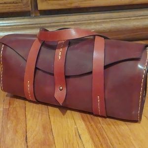 Leather barrel purse